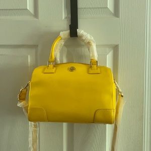 NWT Tory Burch yellow leather satchel